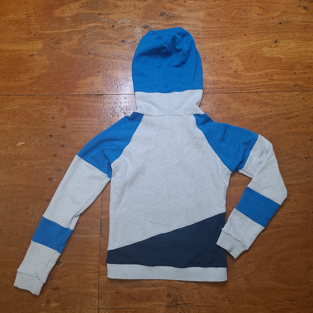 Handmade Colorblock Hoodie in Blue and Green - Picture 6 of 6